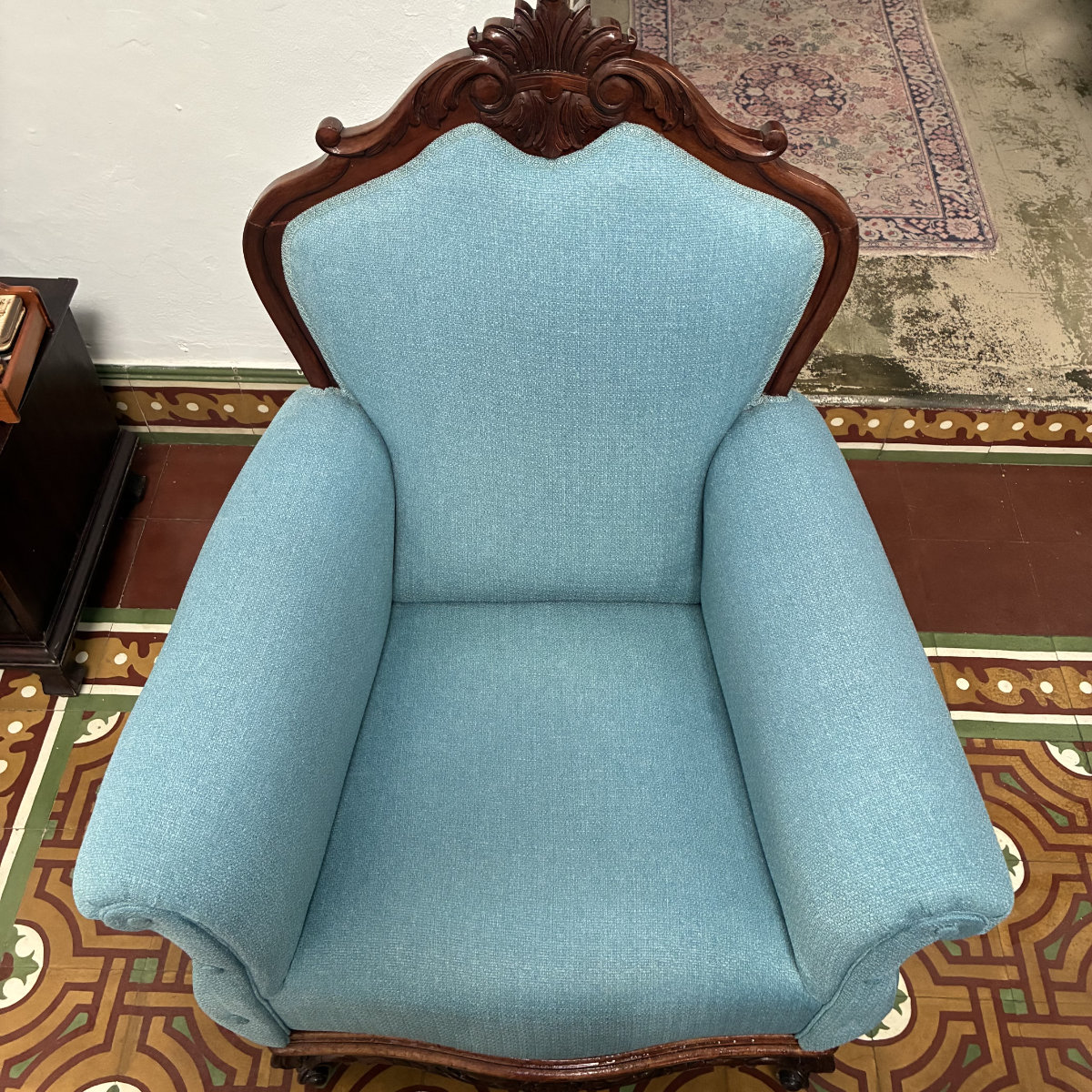 Armchair after professional upholstery cleaning