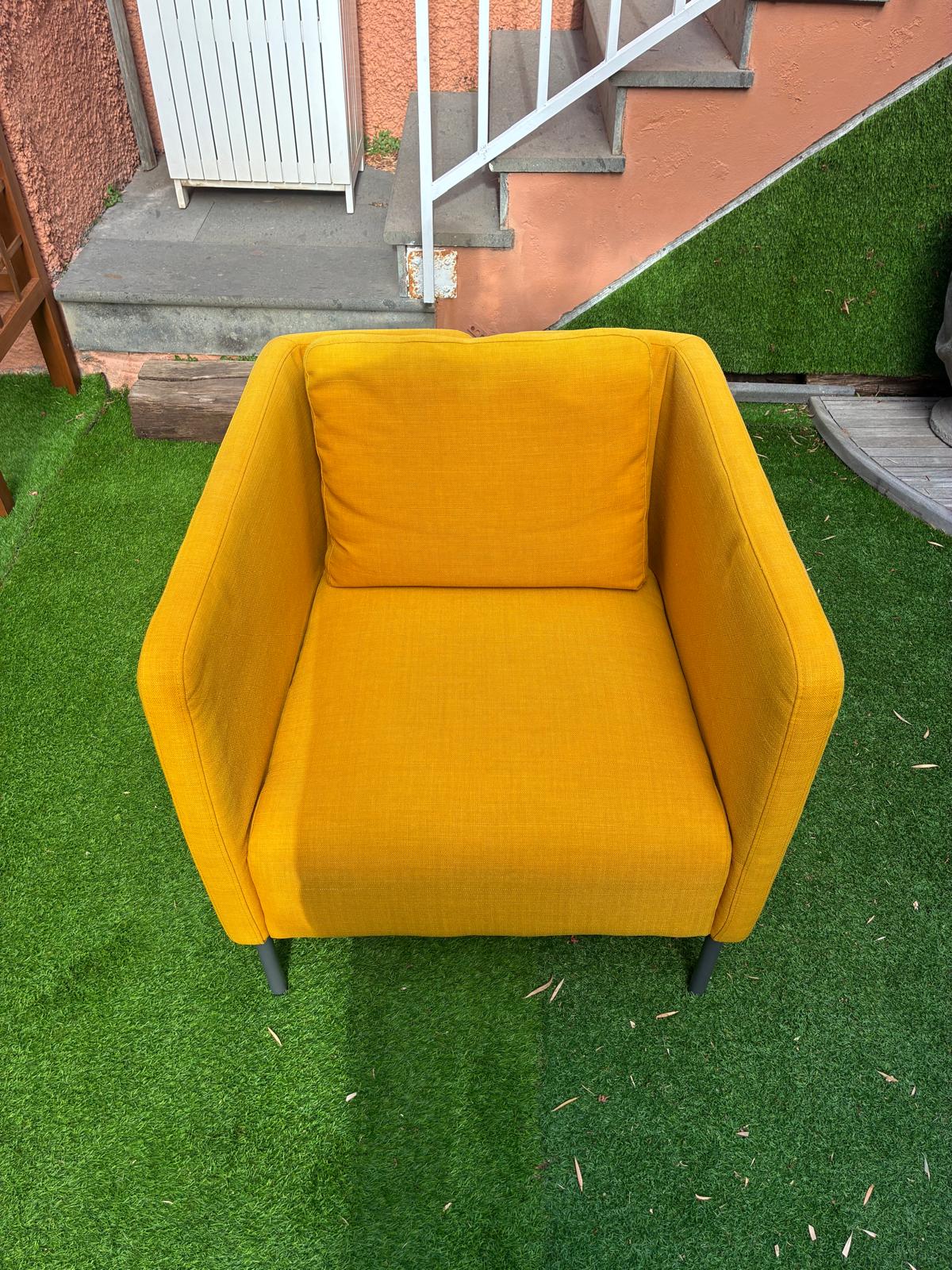 Yellow armchair after professional upholstery cleaning by Clean Sur