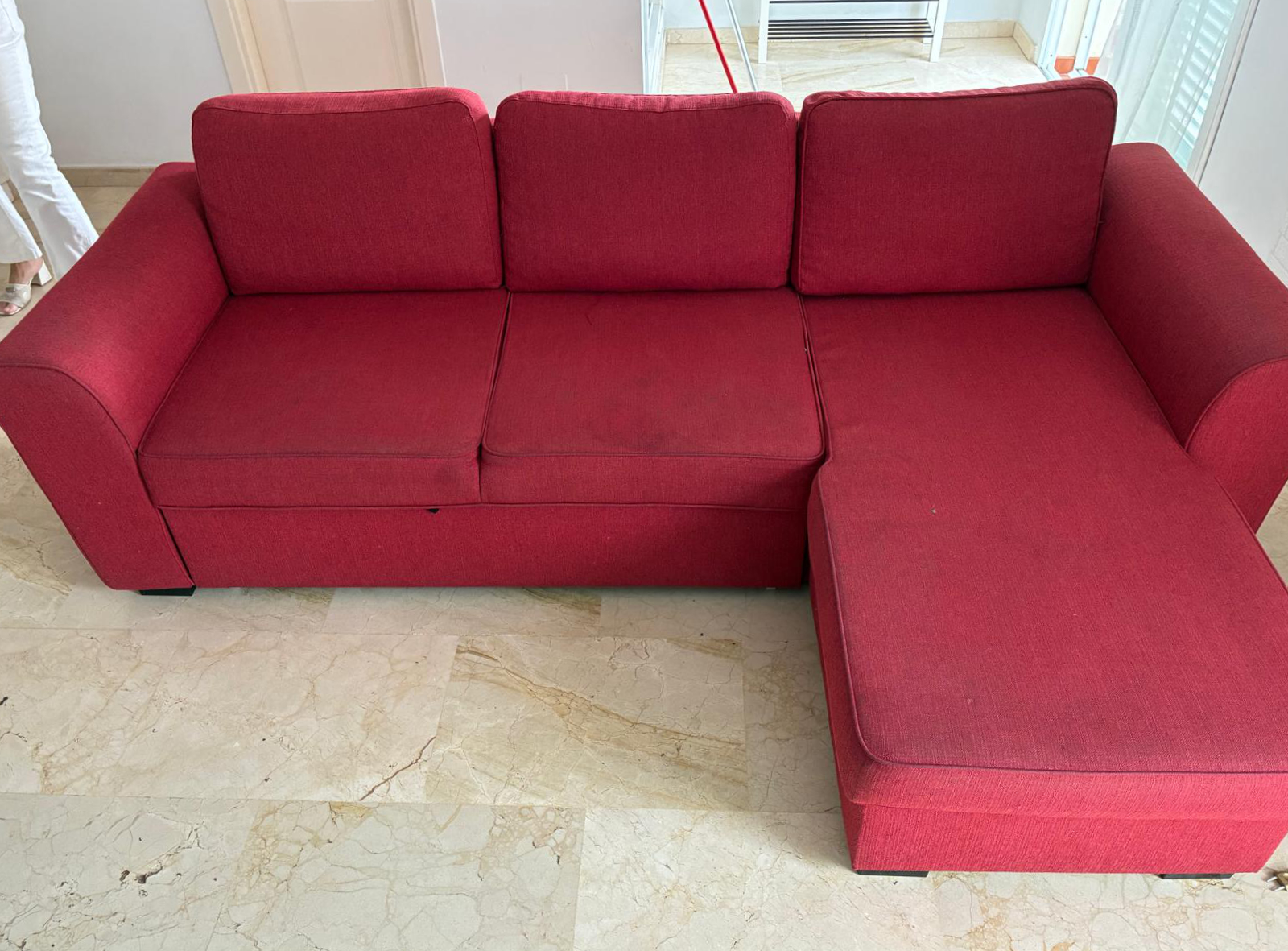 Sofa before professional cleaning