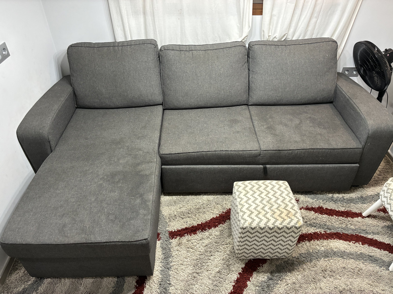 Sofa before professional upholstery cleaning in Gran Canaria